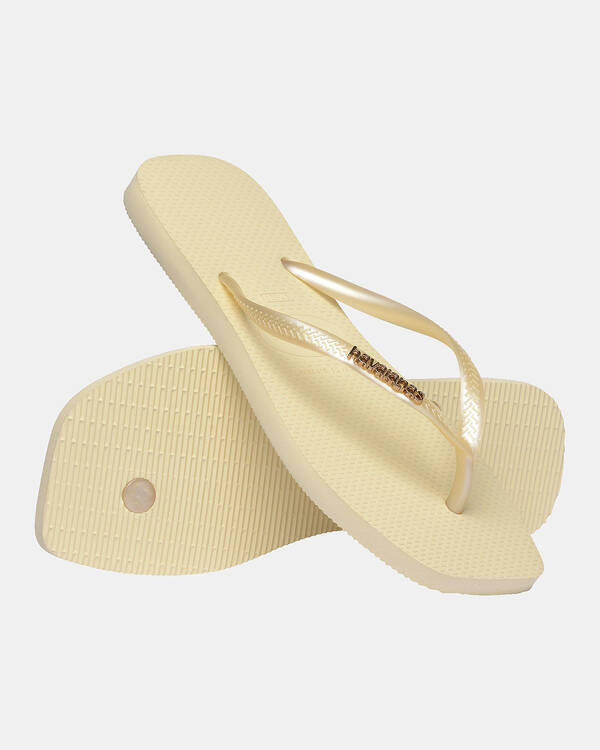 Havaianas Slim Square Metal Logo Thongs for Womens