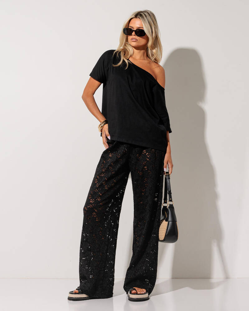 Ava And Ever Raven Off Shoulder T-Shirt for Womens