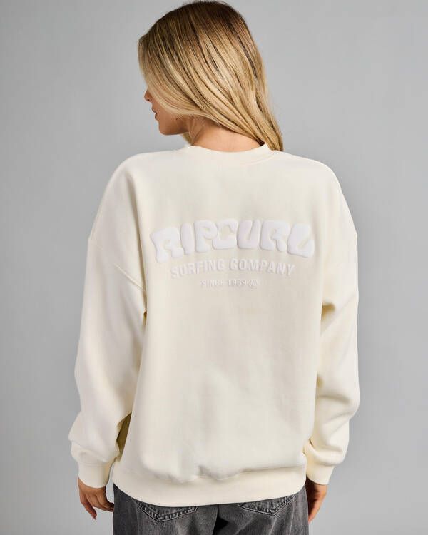 Rip Curl Surf Puff Heritage Crewneck Sweatshirt for Womens