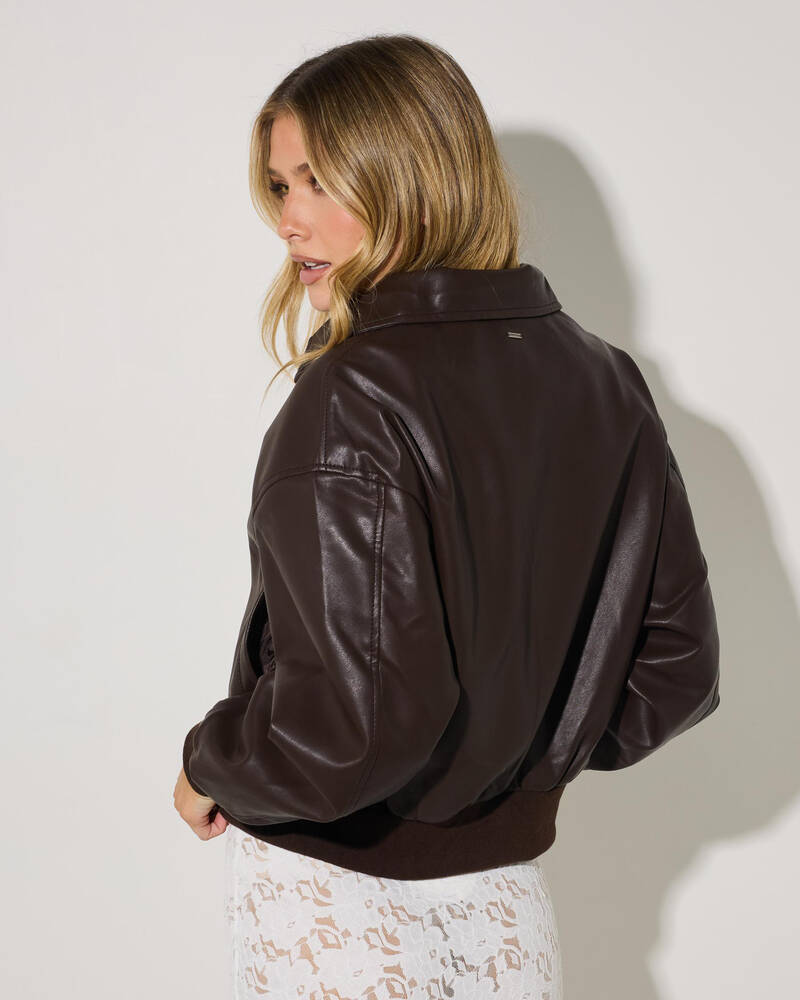 Ava And Ever Presley Faux Leather Jacket for Womens