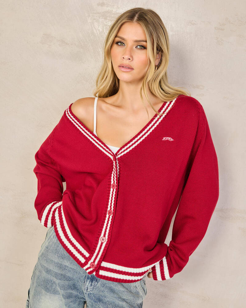 Rusty Cambridge Oversized Knit Cardigan for Womens