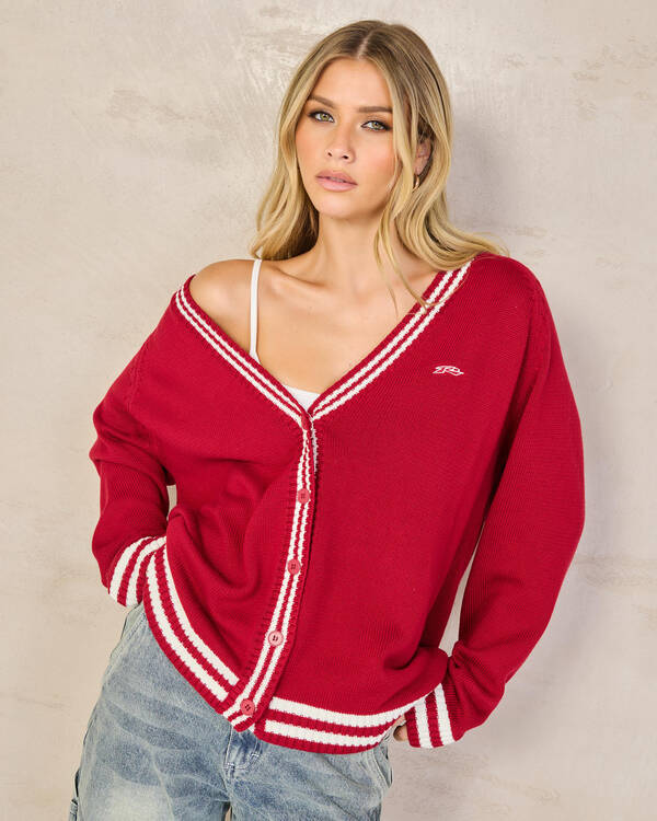 Rusty Cambridge Oversized Knit Cardigan for Womens