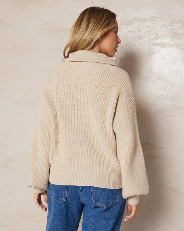 Pink Diamond Nakylah Zip Knit Jumper for Womens