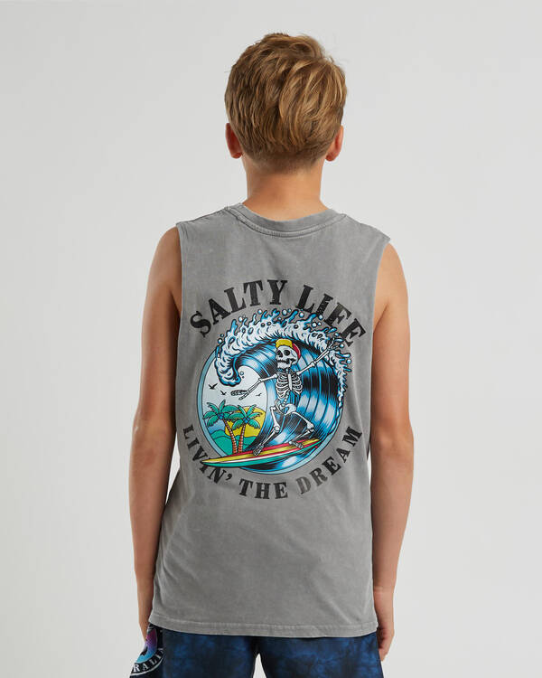 Salty Life Boys' Barrelled Muscle Tank for Mens