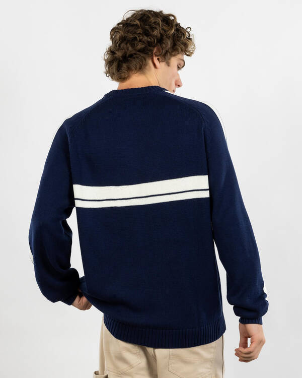 Rusty White Lines 2.0 Knitted Crew Jumper for Mens
