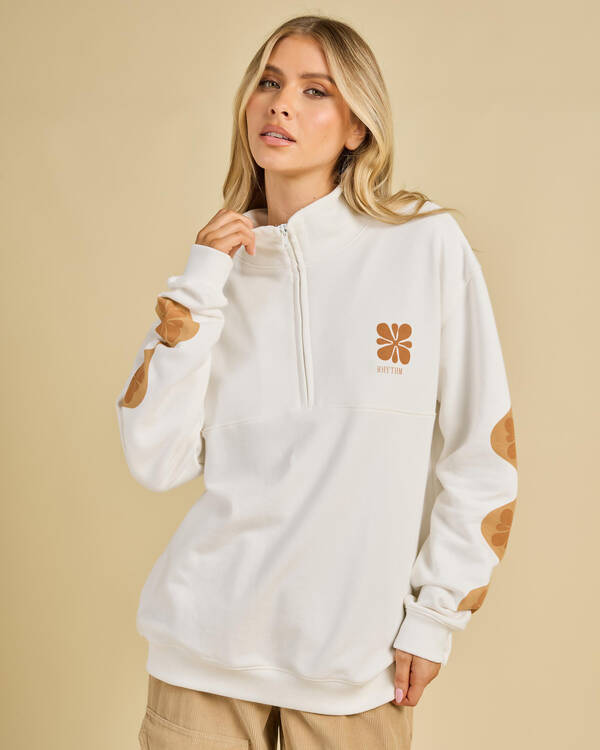 Rhythm Solitude 1/4 Zip Crewneck Sweatshirt for Womens