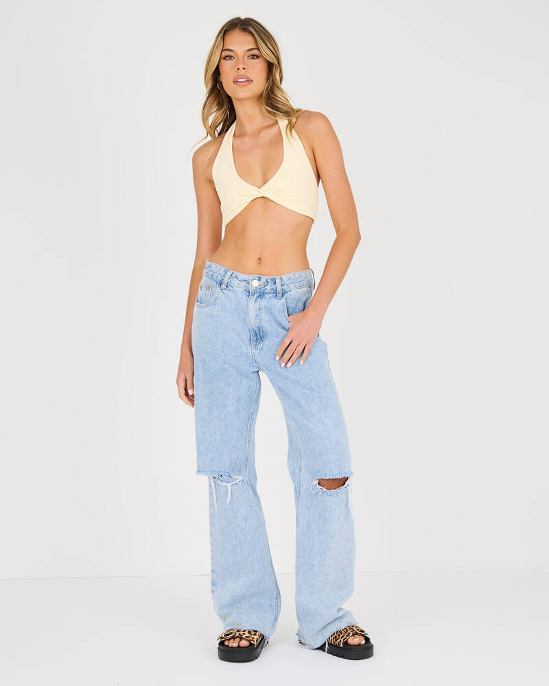 Ava And Ever Super Soft Twist Crop Top for Womens