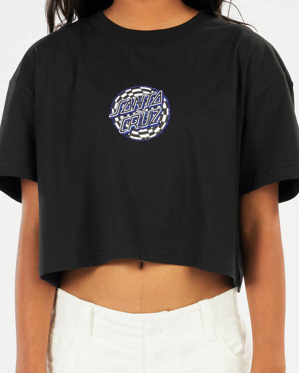 Santa Cruz Girls' Field Check Dot Cropped T-Shirt for Womens