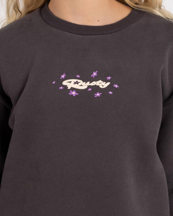 Rusty Girls' Wildflower Relaxed Crew Fleece for Womens