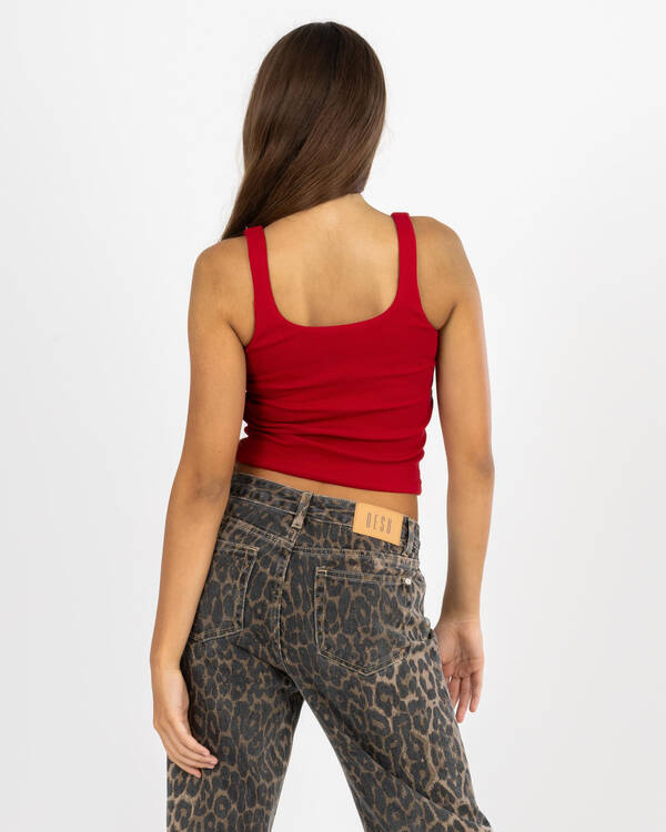 Mooloola Girls' Basic Square Neck Rib Tank Top for Womens