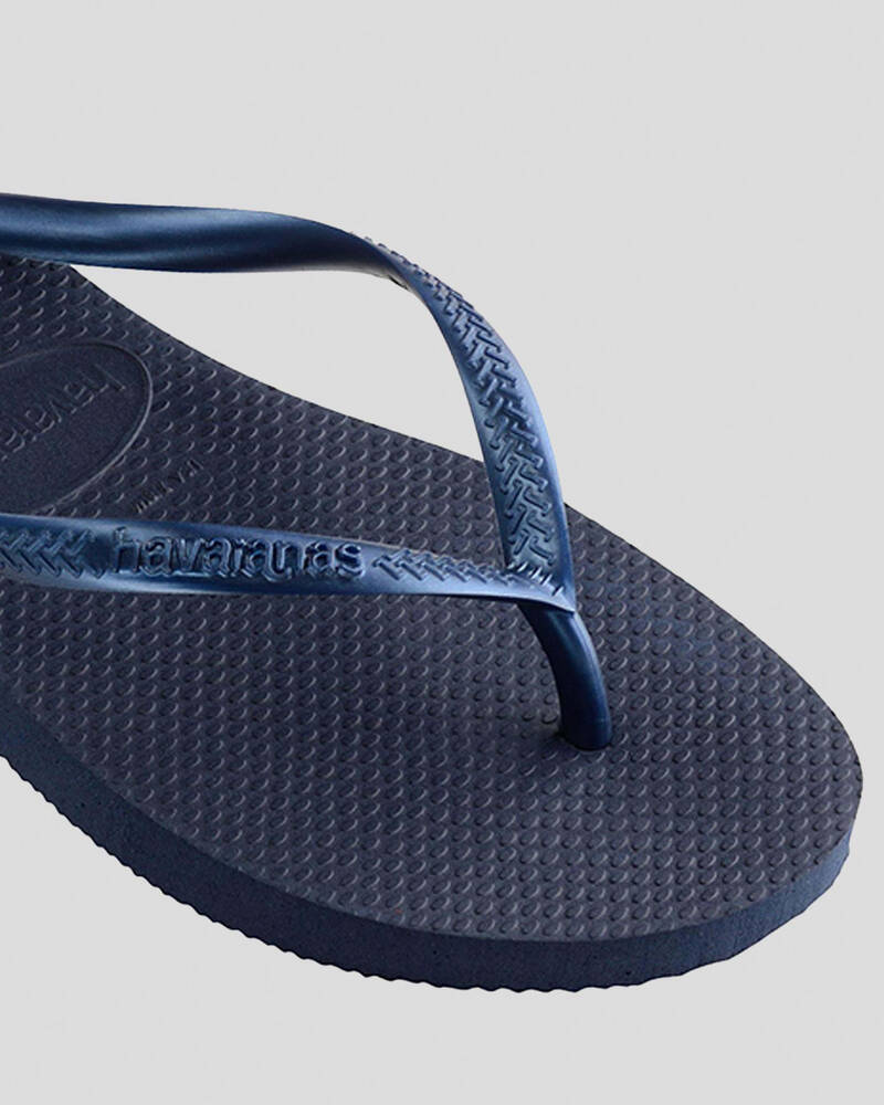 Havaianas Slim Metallic Navy Thong for Womens