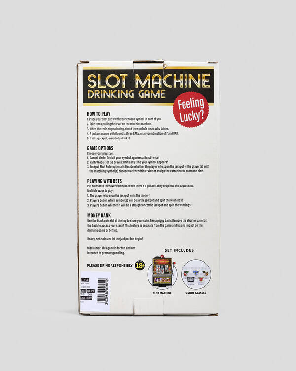 Get It Now Slot Machine Drinking Game for Unisex