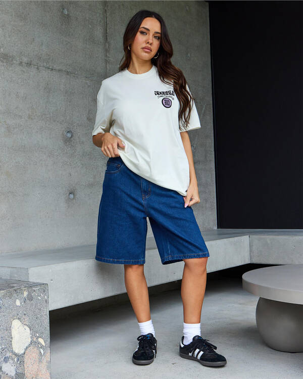 S-Double Womens Denim Standard Shorts for Womens