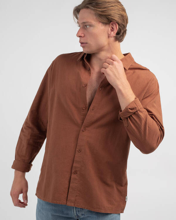 Rhythm Classic Linen Long Sleeve Shirt for Mens