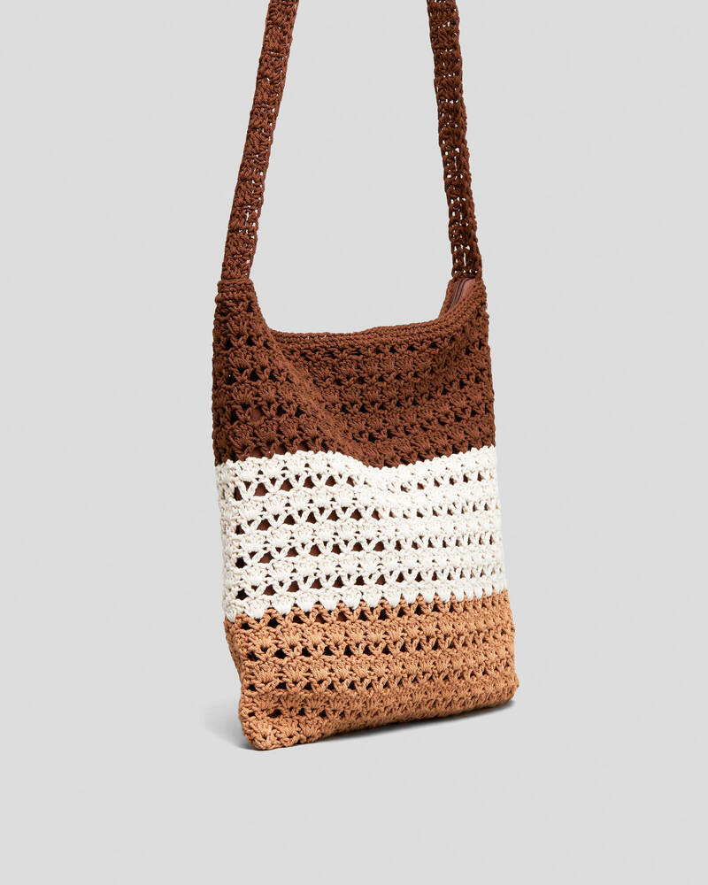 Mooloola Mocha Macrame Bag for Womens