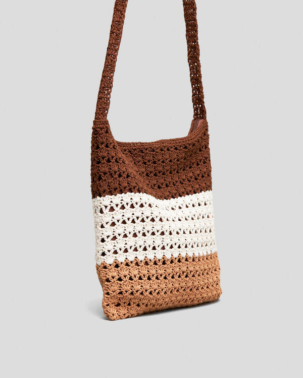 Mooloola Mocha Macrame Bag for Womens