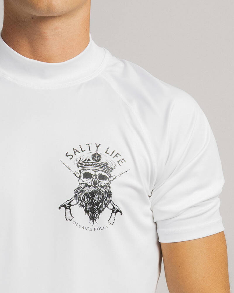 Salty Life Overboard Short Sleeve Rash Vest for Mens
