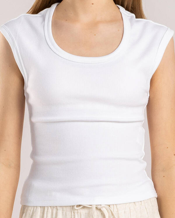 Ava And Ever Girls' Basic Rib Scoop Neck Tee for Womens