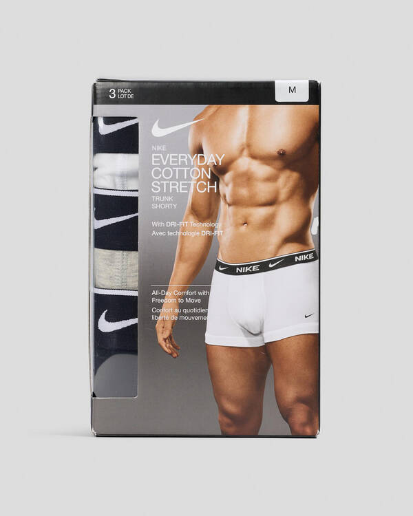 Nike Everyday Cotton Stretch Trunks 3 Pack for Mens