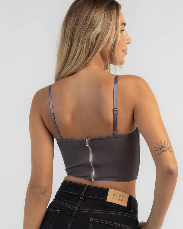 Ava And Ever Stassie Mesh Corset Top for Womens