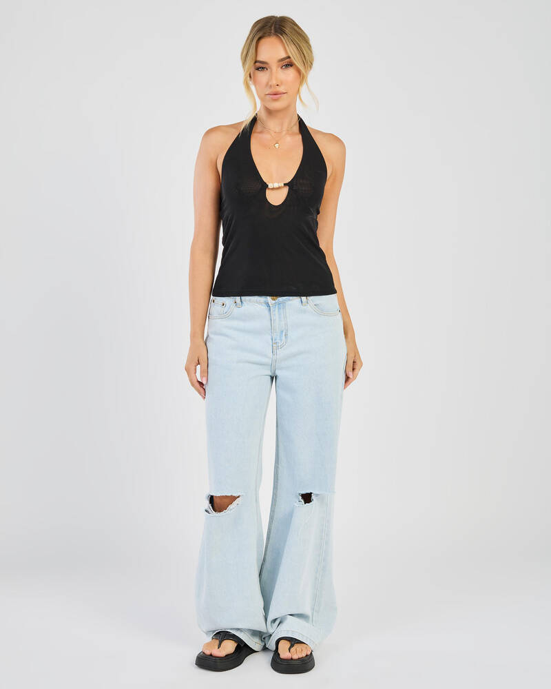 Mint Vanilla Laila Halter Top for Womens