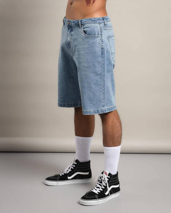 Dexter Collision Denim Walk Shorts for Mens