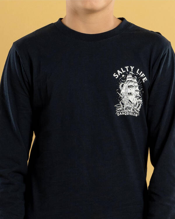 Salty Life Boys' Shipwreck Long Sleeve T-Shirt for Mens