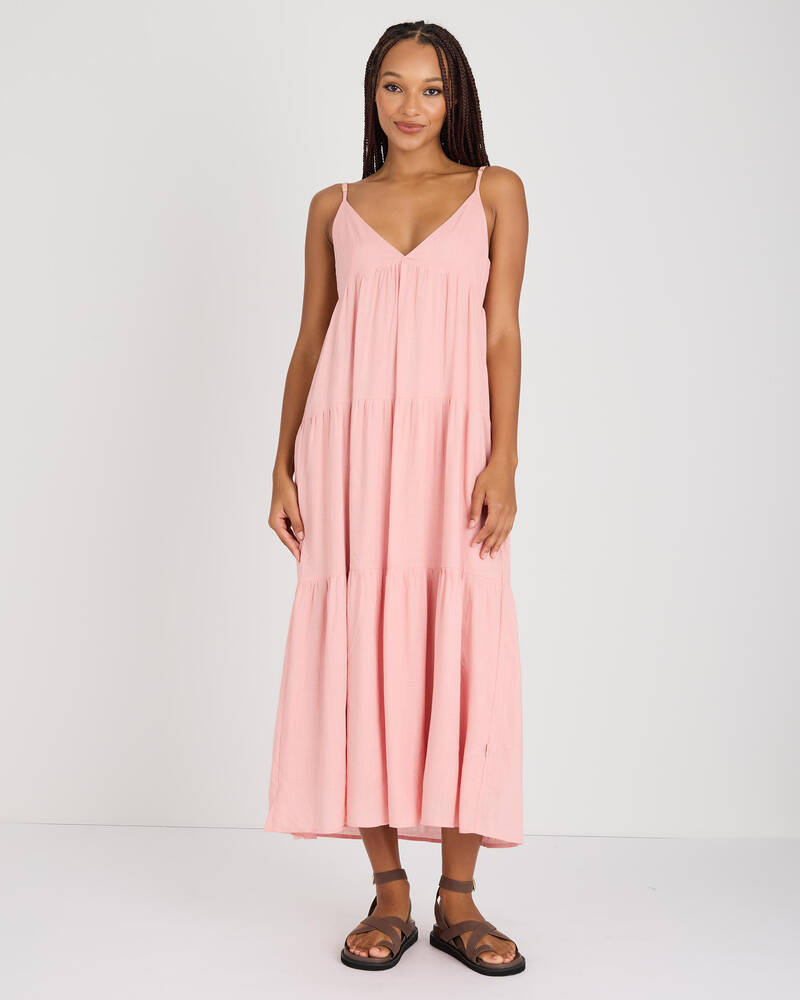 Rhythm Classic Tiered Midi Dress for Womens