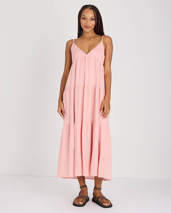 Rhythm Classic Tiered Midi Dress for Womens