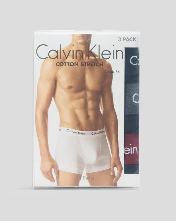 Calvin Klein Cotton Stretch Trunks 3 Pack for Mens