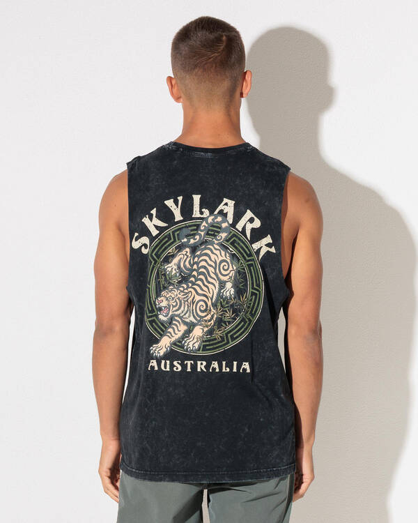 Skylark Striped Oni Muscle Tank for Mens