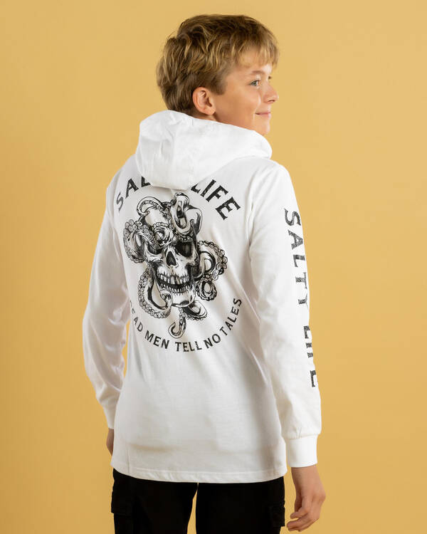 Salty Life Boys' Seafarer Hooded Long Sleeve T-Shirt for Mens