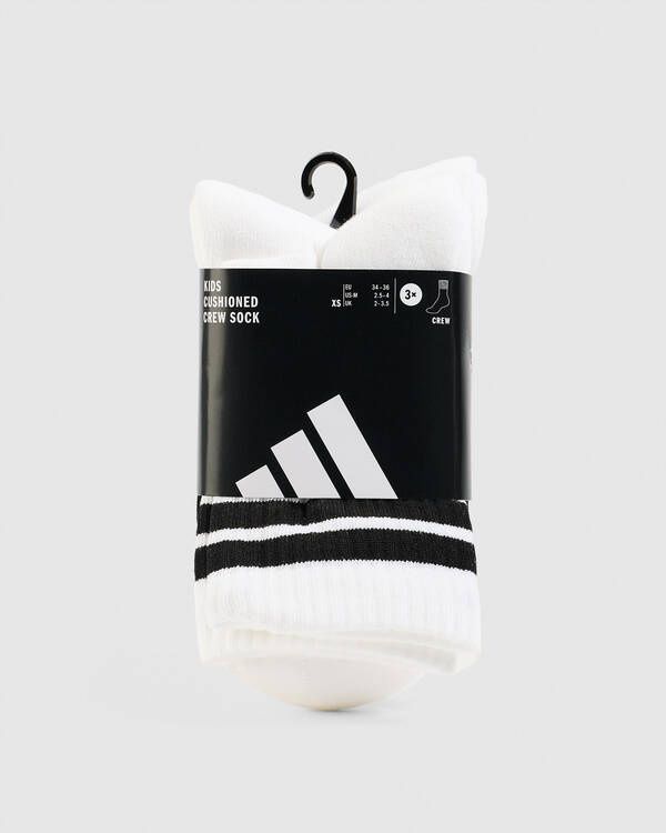 adidas Kids' 3S C CRW 3 Pack Socks for Unisex