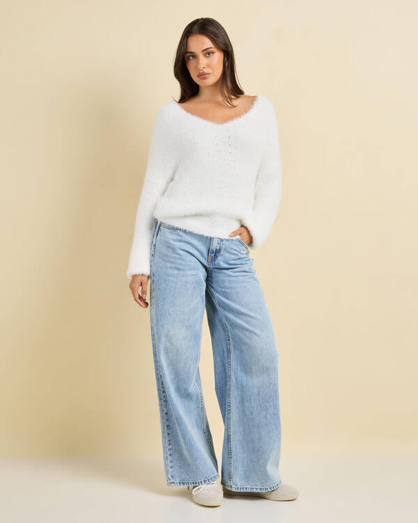 Mooloola Amara V Neck Knit Jumper for Womens