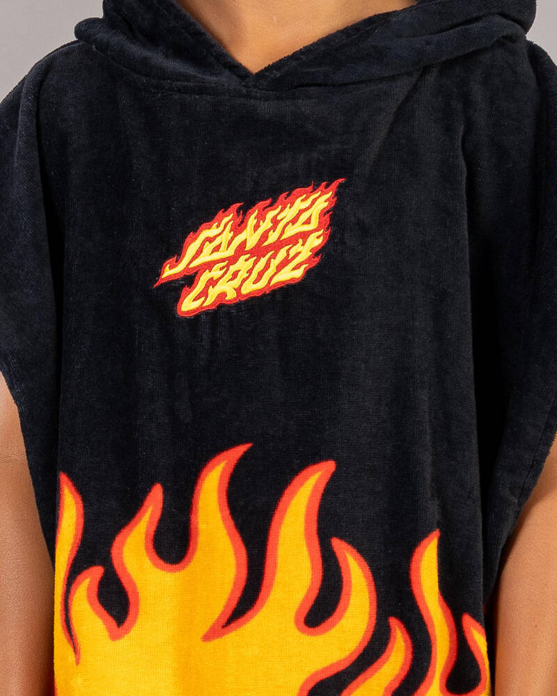 Santa Cruz Boys' Flaming Stack Hooded Towel for Mens