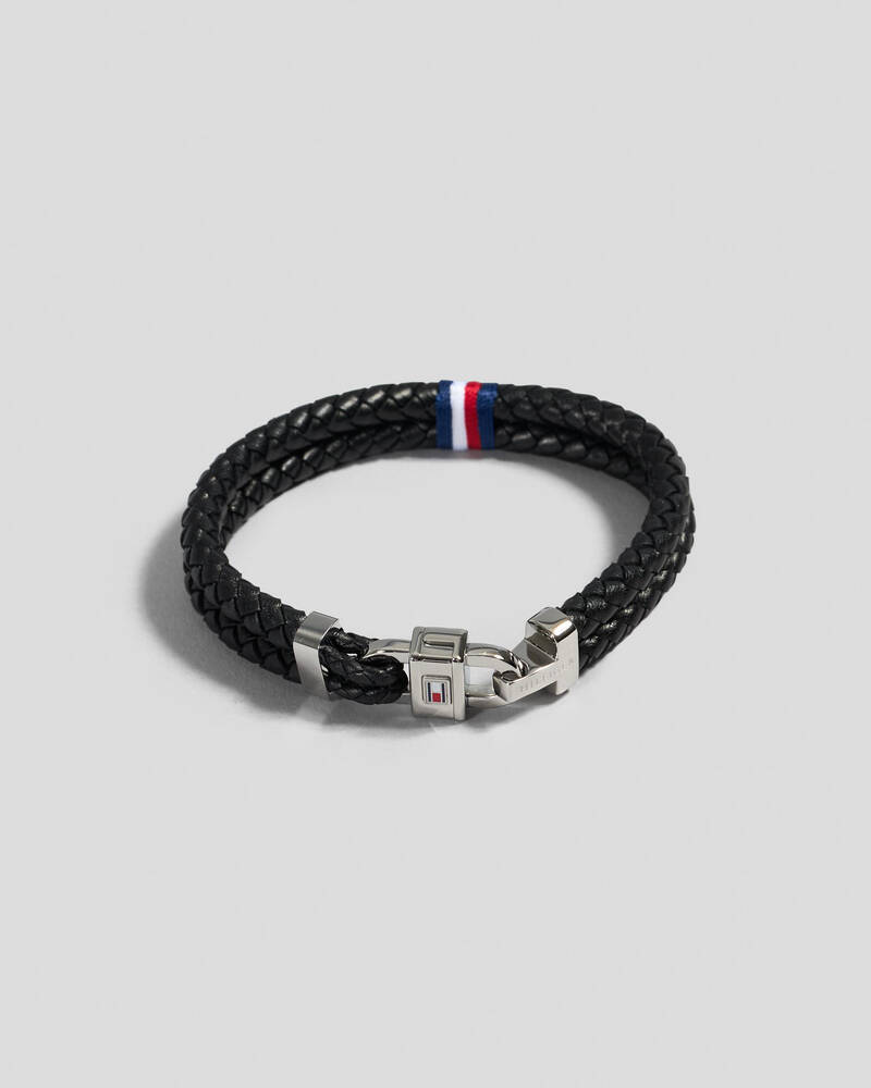 Tommy Hilfiger Leather Carabiner Bracelet for Mens