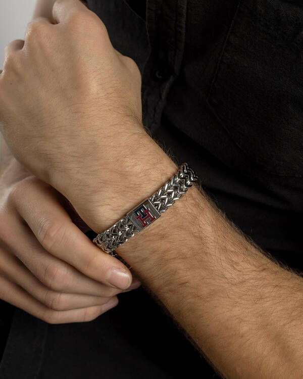 Tommy Hilfiger Monogram Metal Bracelet for Mens
