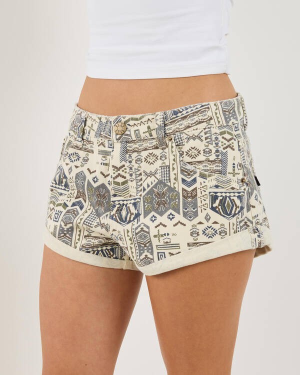 DESU Stevie Tiki Micro Denim Shorts for Womens