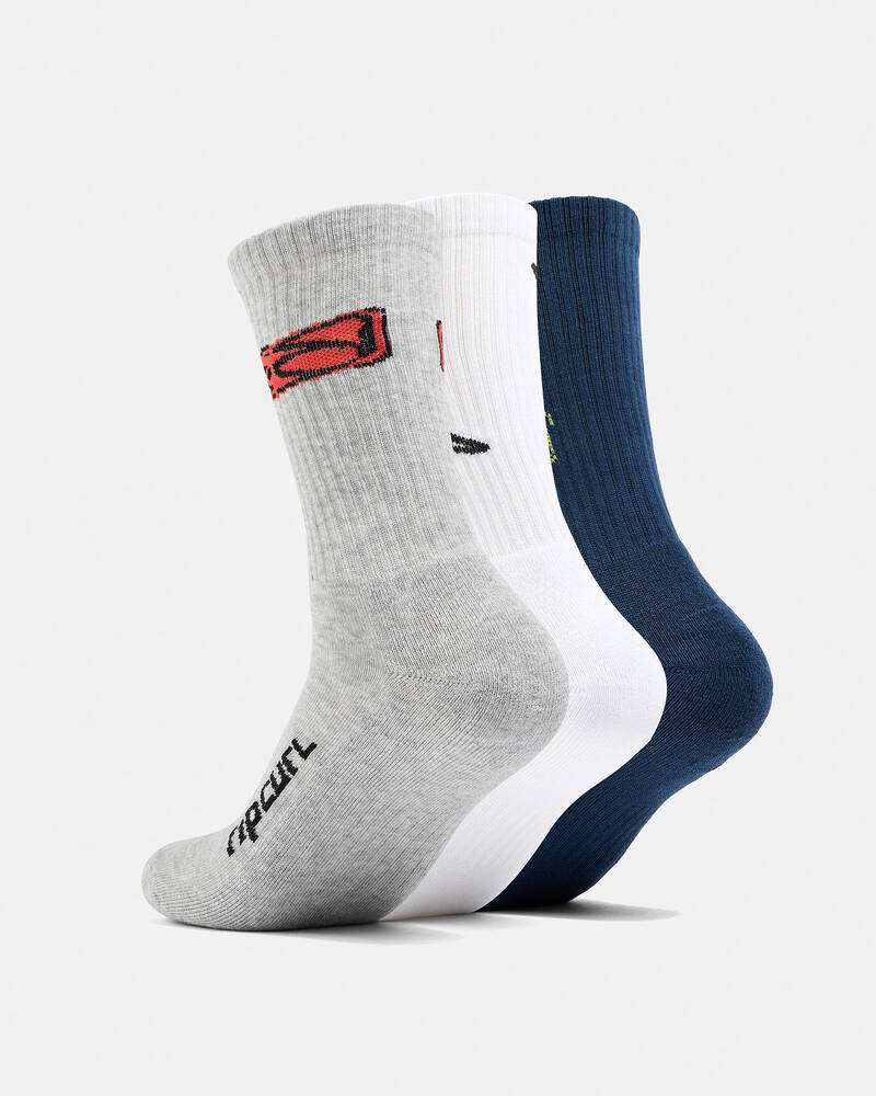 Rip Curl Retro Crew Socks 3 Pack for Mens