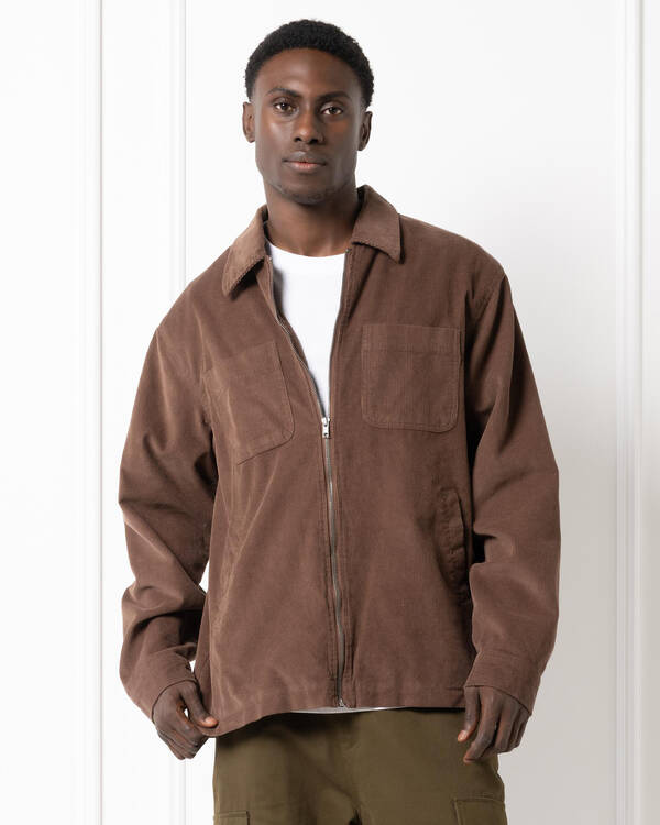 Silent Theory Baby Cord Zip Through Jacket for Mens