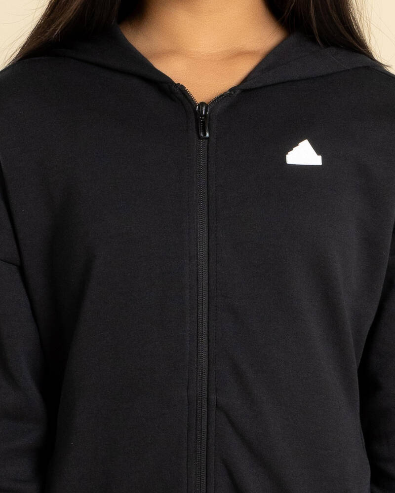 adidas Girls' 3 Stripes Zip Hoodie for Womens