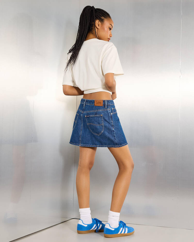 Lee Relaxed Denim Mini Skirt for Womens