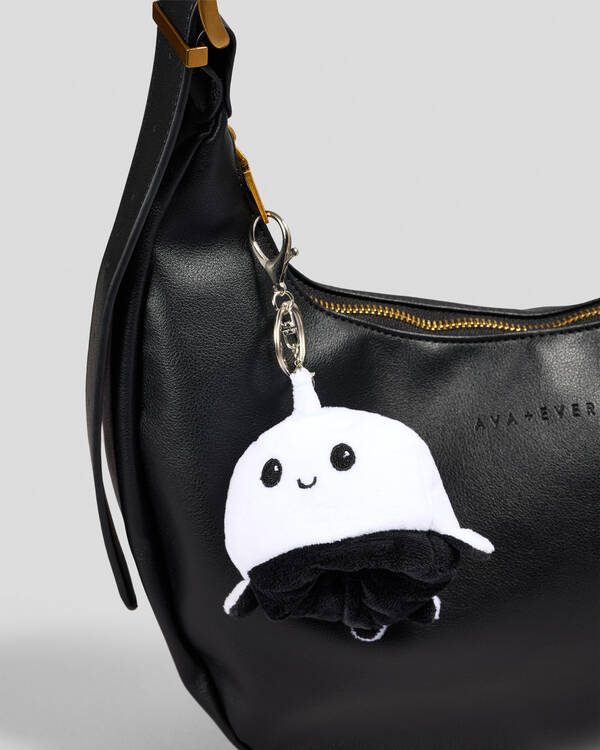 Karyn In LA Reversible Plush Narwhal Large Bag Charm for Womens