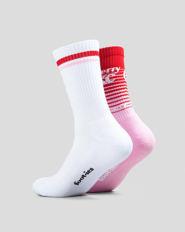 FOOT-IES Cherry Coke Micro Sneaker Socks 2 Pack for Mens