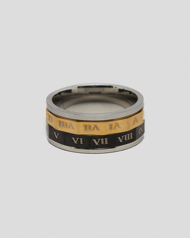 REPUBLIK Roman Numeral Spinner Ring for Mens