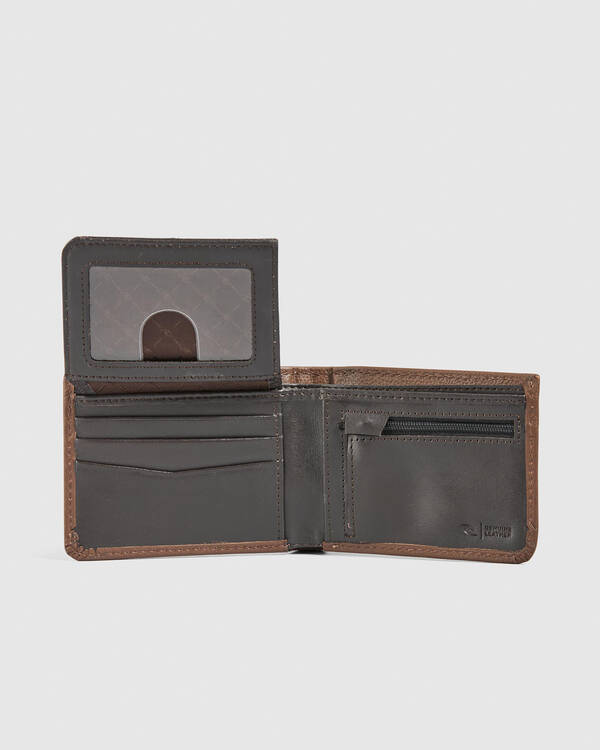 Rip Curl Wetsuit Logo RFID All Day Leather Wallet for Mens