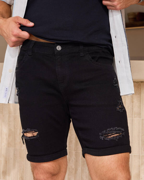 Lucid Trapper Denim Walk Shorts for Mens