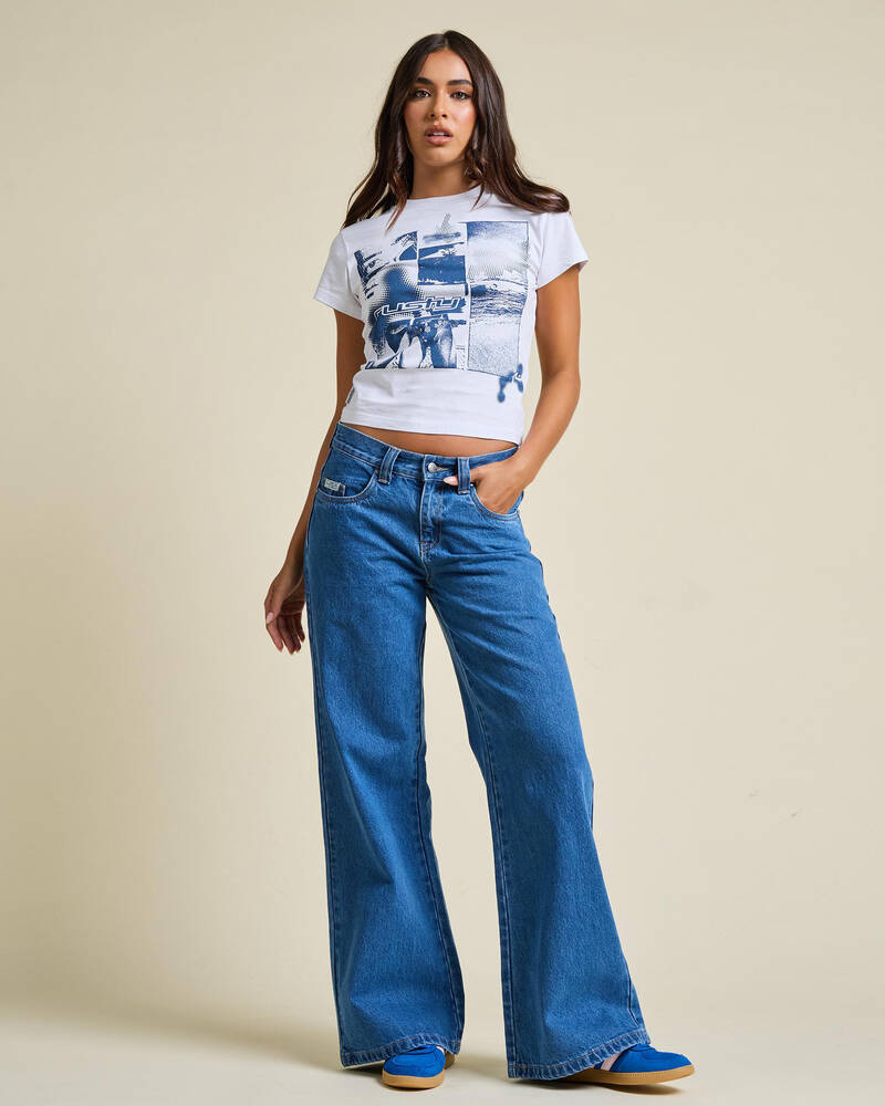 Rusty Wendy Wide Low Jeans for Womens