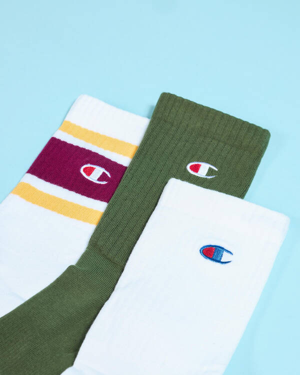 Champion Mixed Crew Socks 3 Pack for Mens