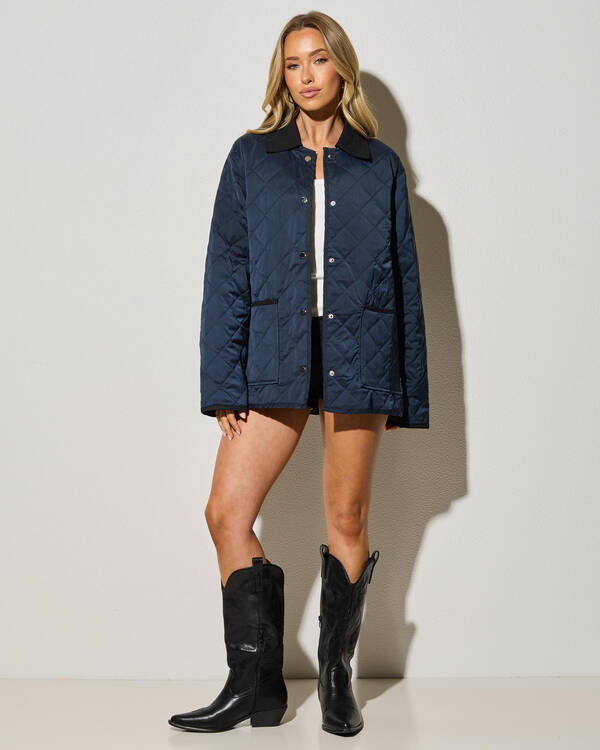 Pink Diamond Drew Puffer Jacket for Womens